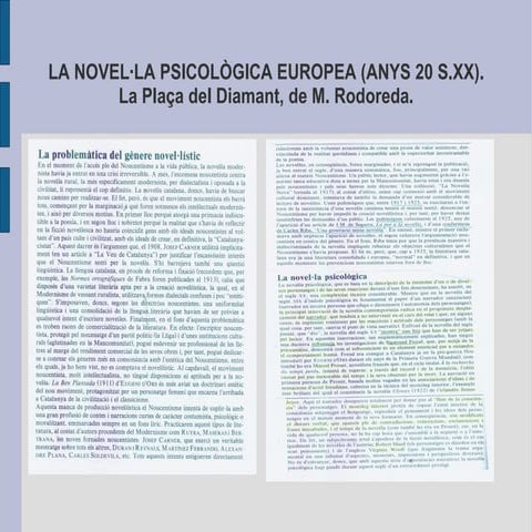 Nov psicol europea i La plaça del diamant