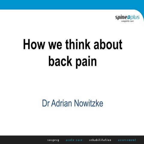 How we think about back pain?