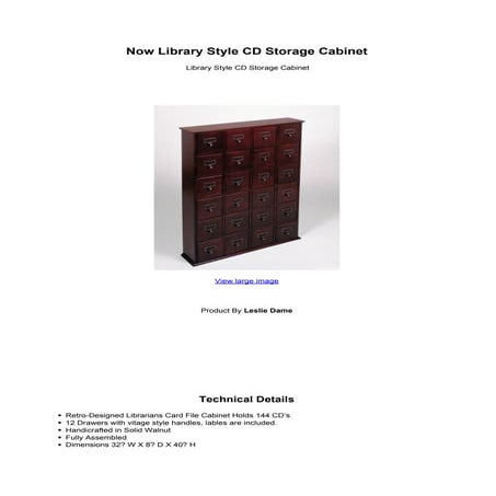 Library Style CD Storage Cabinet | PDF