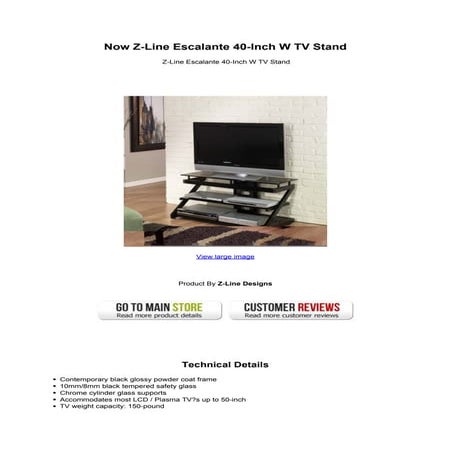 Now z line escalante 40-inch w tv stand | PDF