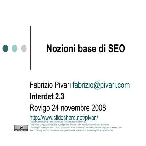 Nozioni Base Di Seo
