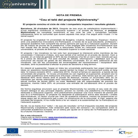 The curtain falls on MyUniversity project! - CAT