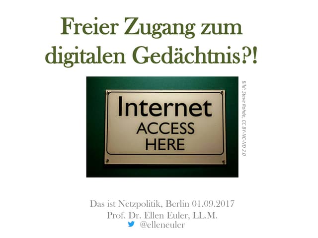 Freier Zugang zum digitalen Gedächtnis
