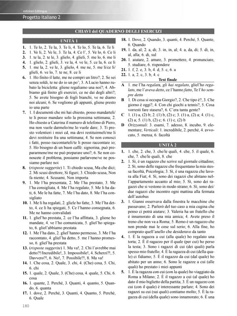 Nuovo Progetto italiano 2 - Libro dello studente - Soluzioni | PDF ...