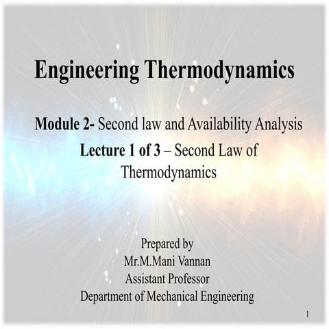 Engineering Thermodynamics-second law of thermodynamics 