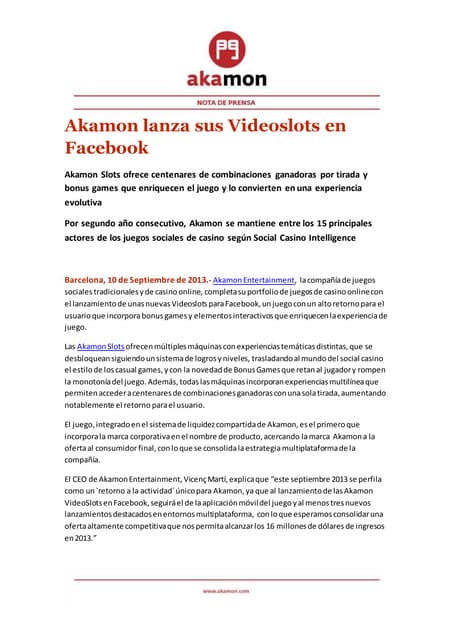 NP_ Akamon lanza sus VideoSlots en facebook