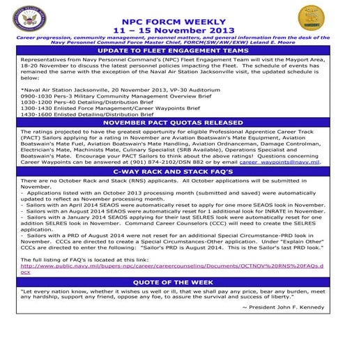 Npc force weekly 11 15 november 2013