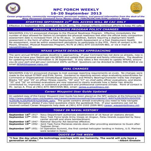 Npc force weekly 16 20 september 2013
