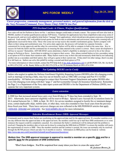 EAOS to PRD Alignment NAVADMIN 307/17 | PPTX
