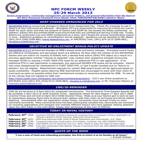 Npc force weekly 25 29 march 2013