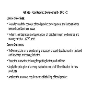 FOOD PRODUCT DEVELOPMENT | PDF