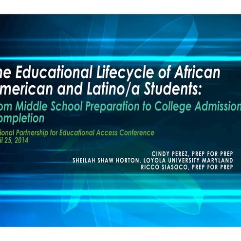 The Education Lifecycle of African American and Latino/a Students: From Middl...