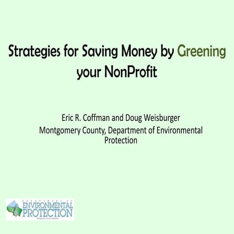 Non-Profit Energy Alliance: Sustainability Webinar