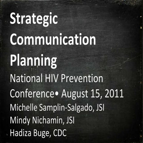 Strategic Communication Planning