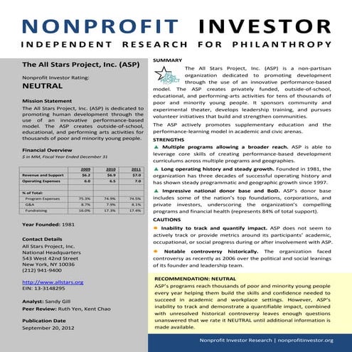 NPI Evaluation of All Stars Project