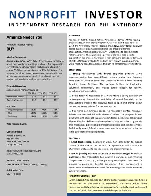 NPI Evaluation of America Needs You