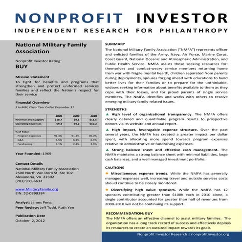 NPI Evaluation of NMFA