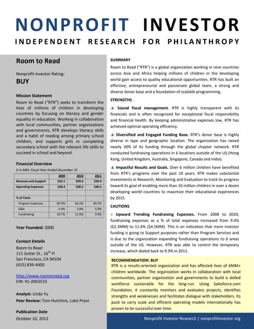 NPI Evaluation of Room to Read