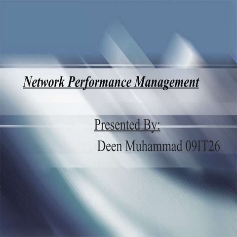 Network Performance Management