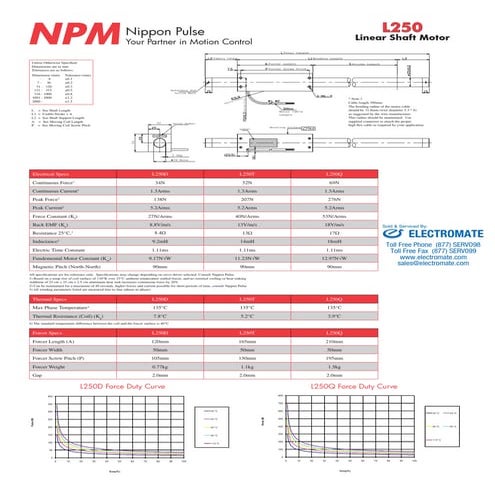 Npm l250 specsheet