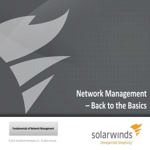 Network Management Fundamentals - Back to the Basics