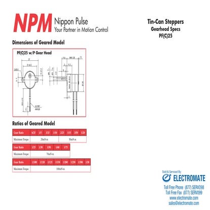 Npm pf(c)25gh specsheet