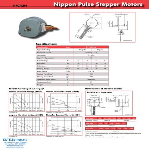 Npm pfc42h specsheet