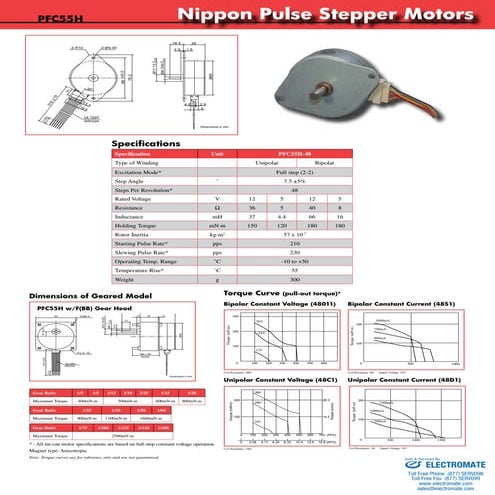 Npm pfc55h specsheet