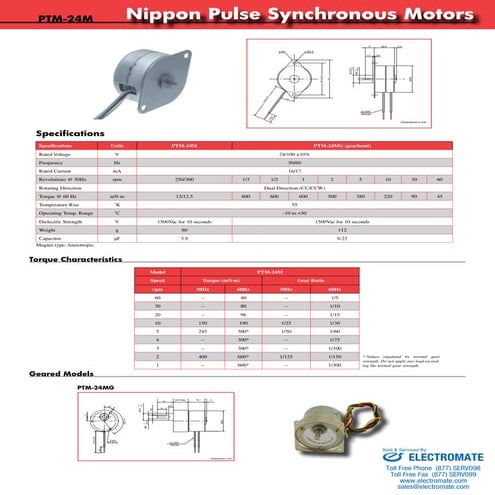 Npm ptm24m specsheet