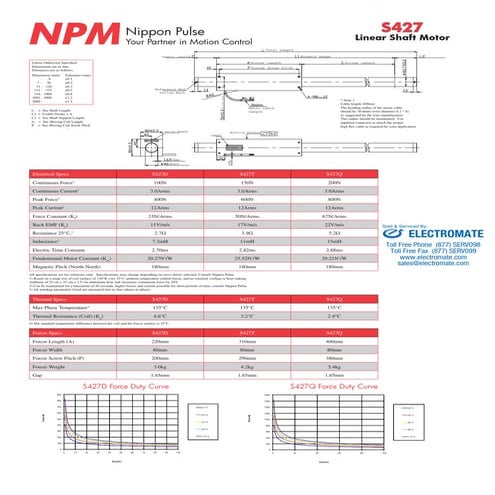Npm s427 specsheet