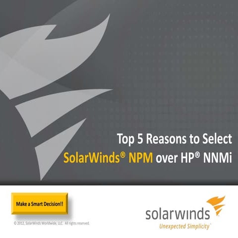 Top 5 Reasons to Select SolarWinds over HP NNMi 