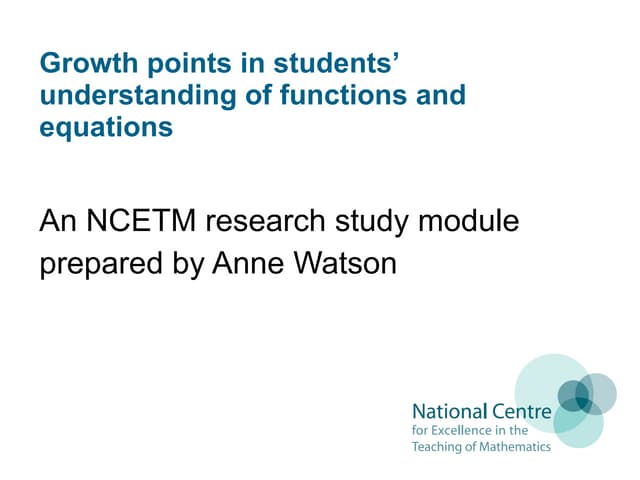 Analyzing Understanding of Function