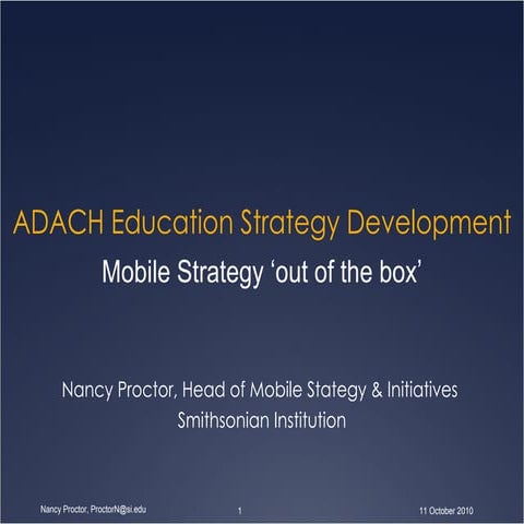Mobile strategy for the Abu Dhabi Authority for Culture and Heritage (ADACH)