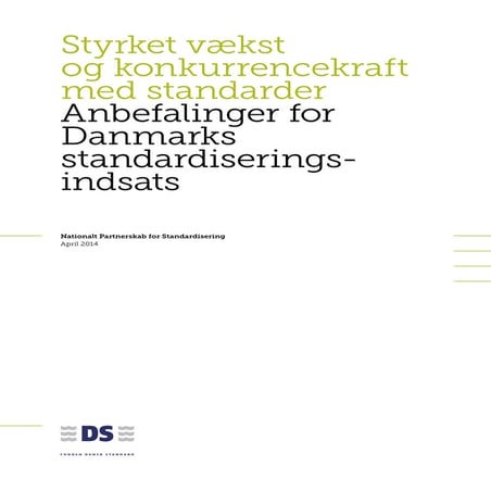 Anbefalinger for Danmarks standardiseringsindsats