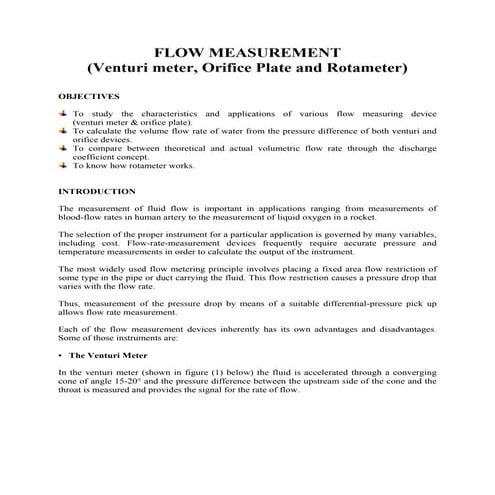 Flow measurement basics