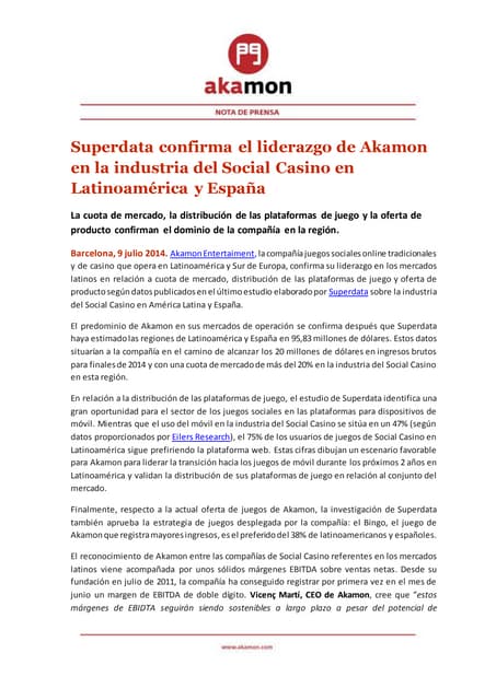 Np superdata confirma el liderazgo de akamon en la industria del social casino en latinoamérica y españa