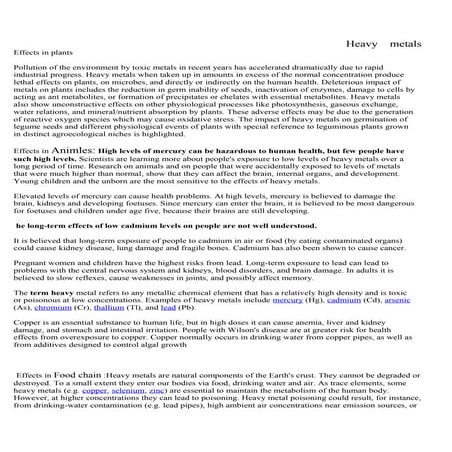 Heavy metals | DOC
