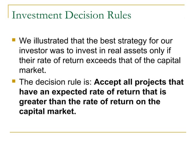 Npv rule