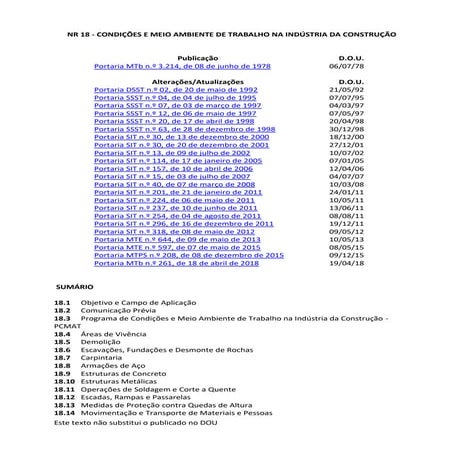 Nr 18-atualizada-2020 | PDF