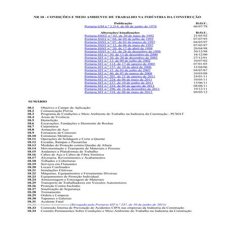 Nr 18 (atualizada 2012)