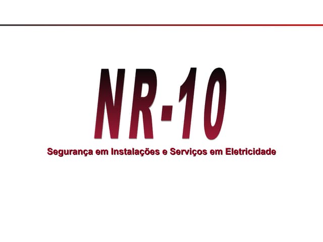 treinamento nr 10 - Eletricidade curso basico
