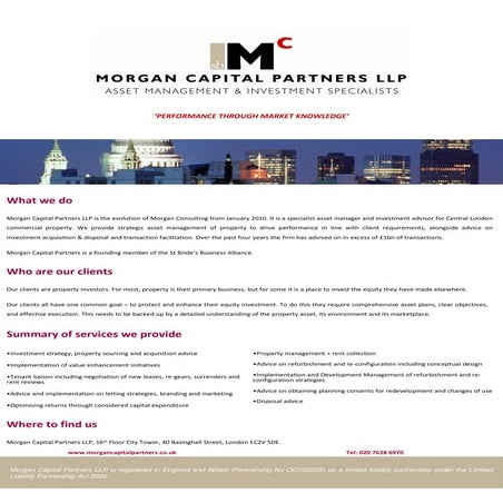 Morgan Capital Partners introduction