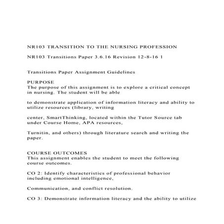 NR103 TRANSITION TO THE NURSING PROFESSION NR103 Transi.docx