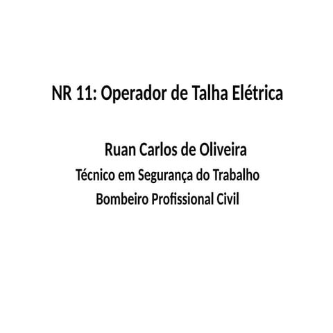 APRESENTAÇÃO - TREINAMENTO TALHA ELÉTRICA.pptx