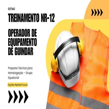 NR 12 - OPERADOR DE EQUIPAMENTO DE GUINDAR, TREINAMENTO PARA OPERADORES ...