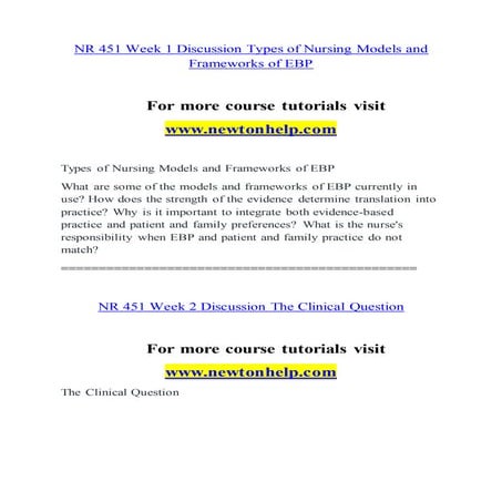 NR 451 Invent Yourself/newtonhelp.com