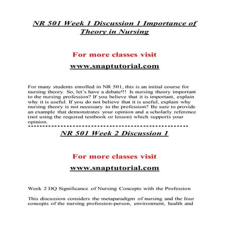 NR 501  Education Organization - snaptutorial.com