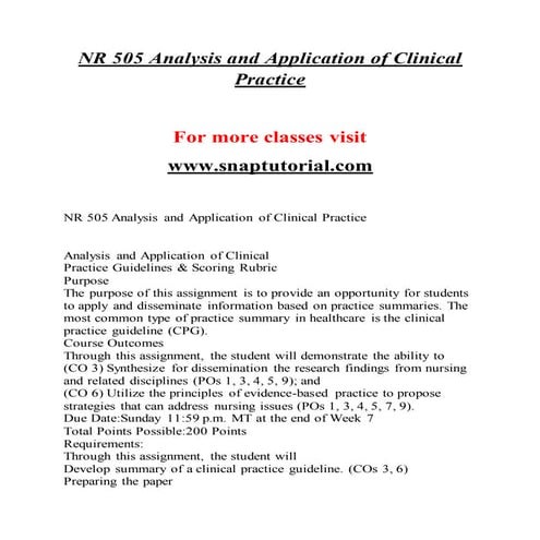 NR 505  EXceptional Education/snaptutorial.COM