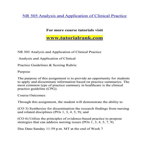 NR 505  Effective Communication - tutorialrank.com