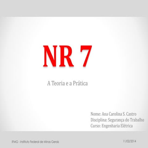 Nr 7, a teoria e a prática | PDF